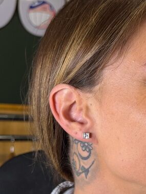 925 Sterling Silver CZ Vermeil Crystal Princess Cut Half Bezel Stud Earrings